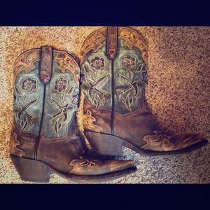 Dan Post Vintage Blue Bird Boots
